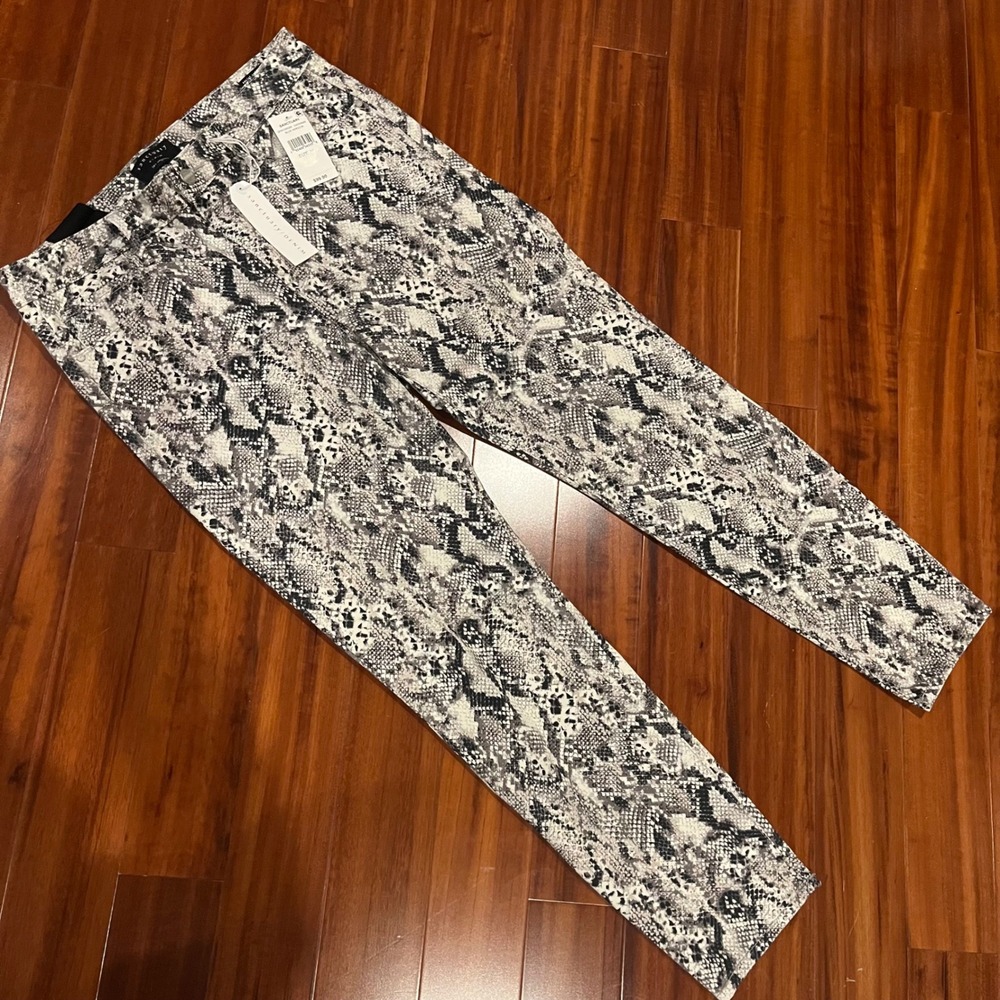 Sanctuary Denim Jeans Snake Print Ankle Skinny Animal Print Grey Black New Sz 31